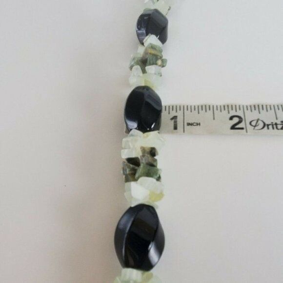 Ross-Simons Sterling Silver Chunky Bead Choker Necklace Jade Green Lace Agate - Picture 9 of 13